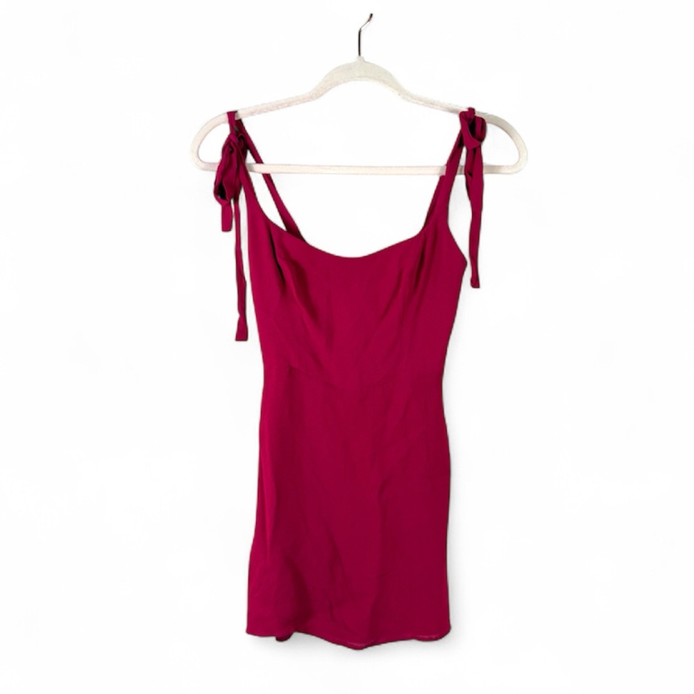 REFORMATION womens size 4 fuchsia pink tie strap sleeveless chiffon mini dress